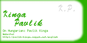 kinga pavlik business card